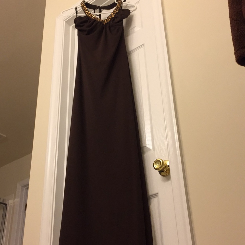 Beautiful halter dress brown dress size xs